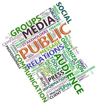 Wordcloud of public relation Stock Illustration