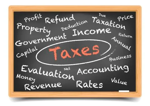 Wordcloud Taxes Stock-Illustration