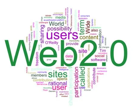 Wordcloud of web 2.0 Stock-Illustration