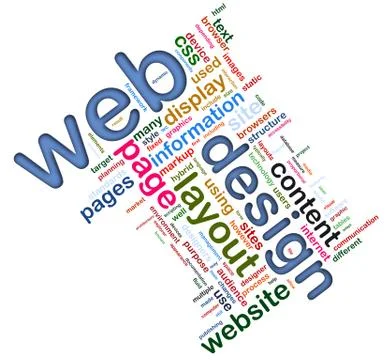 Wordcloud of web design Stock Illustration