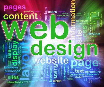 Wordcloud of web design Stock Illustration