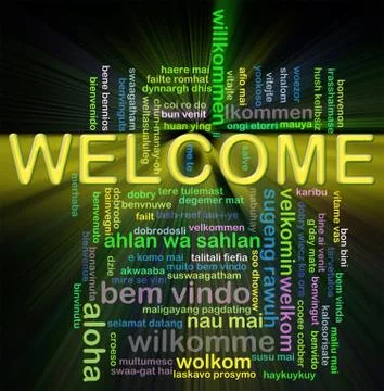 Wordcloud welcome Illustrazione stock