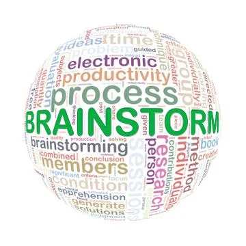 Wordcloud word tags ball of brainstorm Stock Illustration