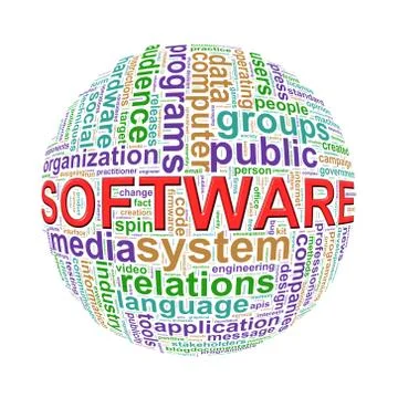 Wordcloud word tags ball of software イラスト素材