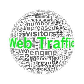 Wordcloud word tags ball of web traffic Stock Illustration