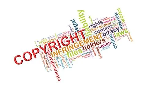 Wordcloud words tags of copyright Stock Illustration