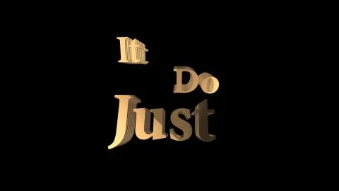 Wording just do it with nice reflection light and isolated black background Illustrazione stock