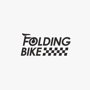 Wordmark folding bike logo vector template on white background Stock Illustration