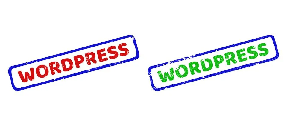 WORDPRESS Bicolor Rough Rectangle Watermarks with Corroded Styles Stock Illustration