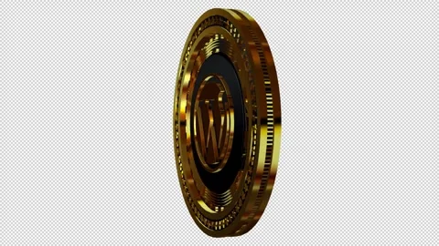 WordPress Gold Logo Icon, Alpha Channel, Looped, Exclusive Stock Footage 301075911