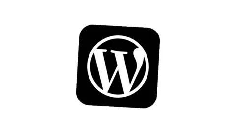 WordPress  icon background animated, logo symbol, social media Stock Footage 244775677