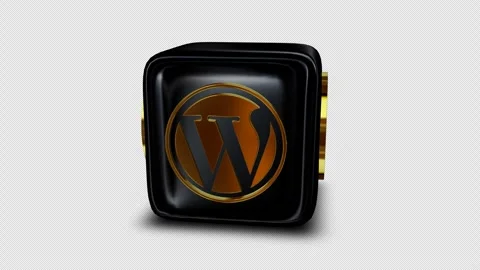 WordPress Logo Icon Cube, Alpha Channel, Looped, Exclusive Stock Footage 302098783