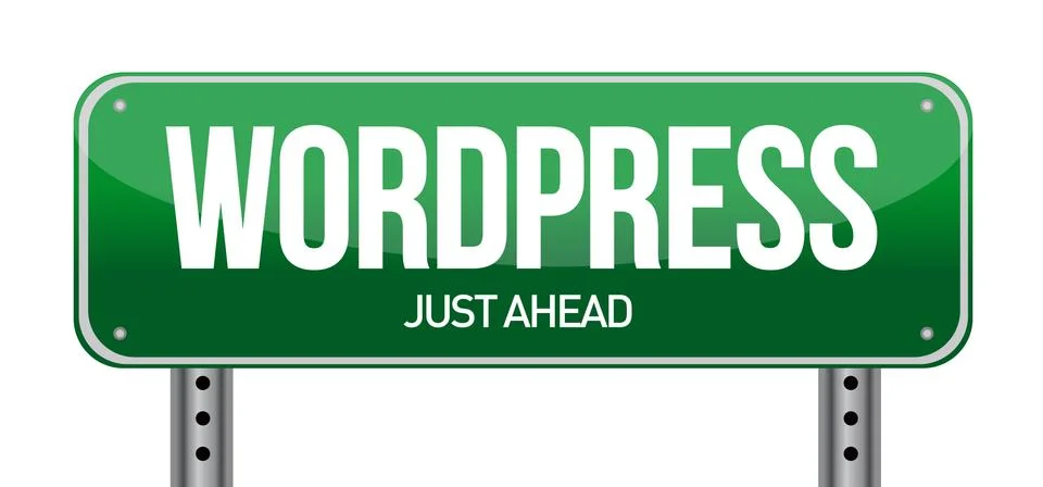 Wordpress road sign illustration Stock Illustration