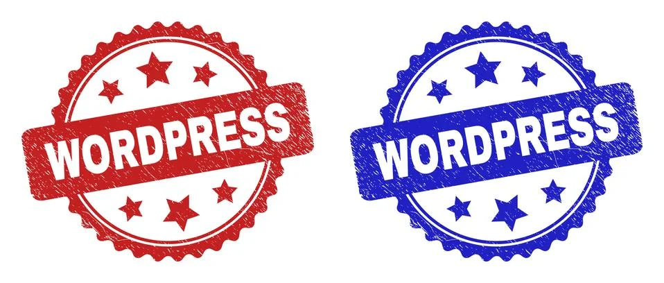 WORDPRESS Rosette Watermarks with Scratched Style Stock Illustration