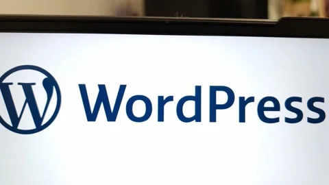 WordPress website displayed on laptop computer Stock Footage 235859500