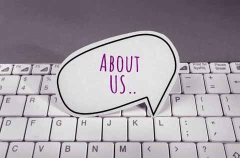 Words with About Us , Web Concept idea Stock Photos
