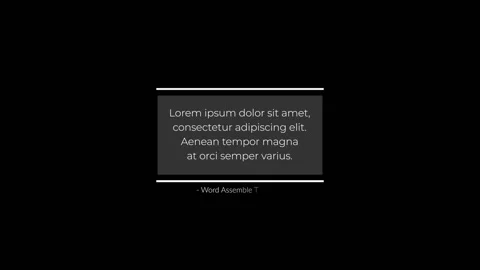 Words Assemble Captions Stock After Effects