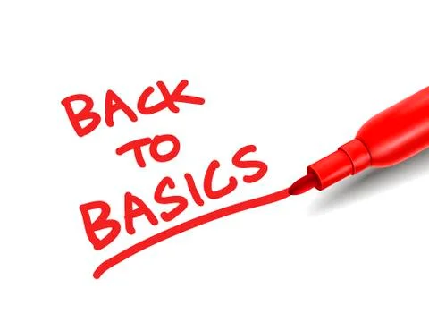 The words back to basics with a red marker Stock Illustration