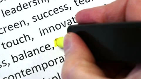 Words big data undelnines among other words printed on white paper. big data  Stock Footage 186687644