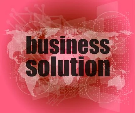 Words business solution on digital screen, business concept Stock Illustration