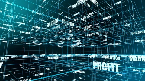 Words changing randomly and camera zooming into the grid Video stock 106680721