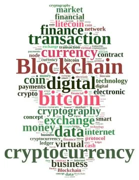 Words cloud with Blockchain Stock Illustration
