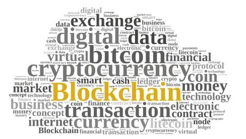 Words cloud with Blockchain Stock Illustration