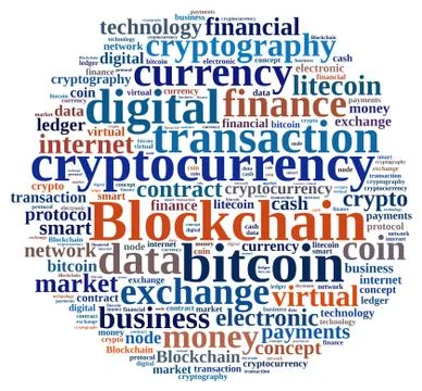 Words cloud with Blockchain Stock Illustration