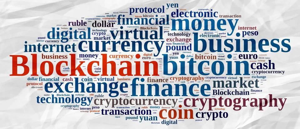 Words cloud with Blockchain Stock Illustration