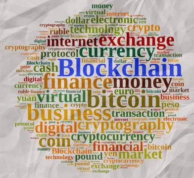 Words cloud with Blockchain Stock Illustration