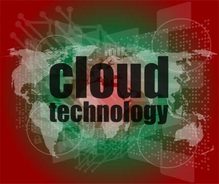 Words cloud technology on digital screen, information technology concept イラスト素材