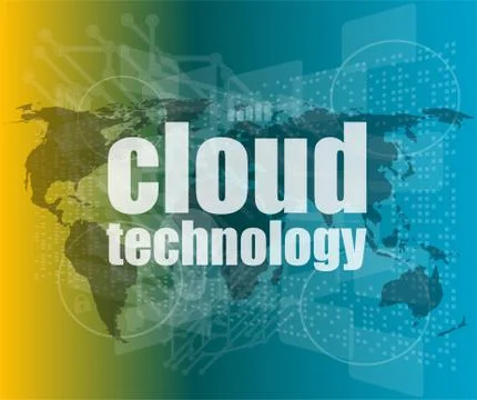 Words cloud technology on digital screen, information technology concept イラスト素材