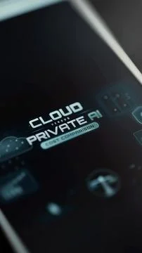 Words Cloud versus Private AI and Cost Comparison appear at an angle among 库存照片