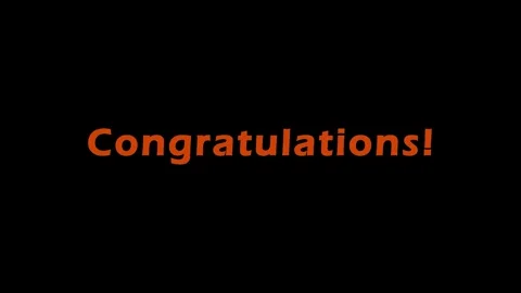 The words congratulations and 1 000000 appear on a black screen, and explode Stock Footage 273213151