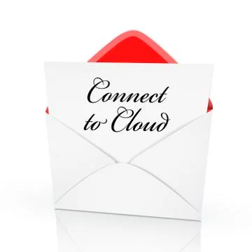 The words connect to cloud on a card Stock Illustration