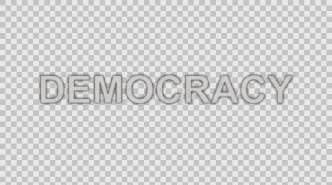 The Words Democracy Burning in Flames to Ashes in Alpha Channel   Stock Footage 61044405