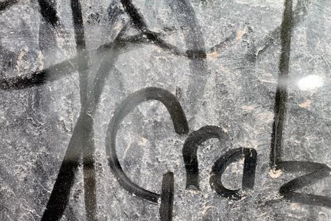 Words on a dirty window Stock Photos