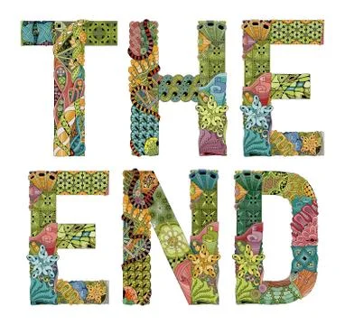 Words THE END. Vector decorative zentangle object Stock-Illustration