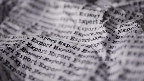 Words Export Seamless on paper for trading background. Stock Footage 306832850