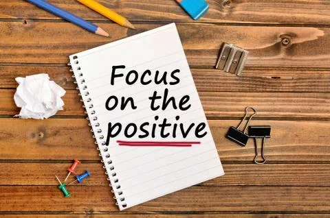 Words Focus on the positive Stock-Fotos
