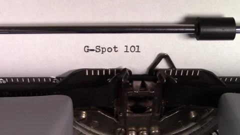 The words "G-Spot 101 " being typed on a typewriter Stock Footage 122879153