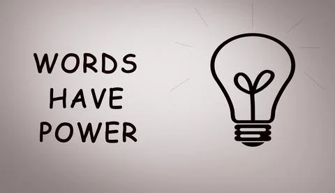Words have power on gray background Stock Illustration