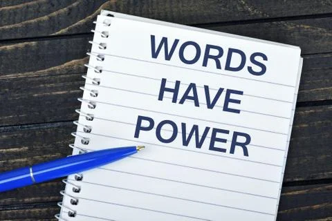 Words have power text on notepad Stock Photos