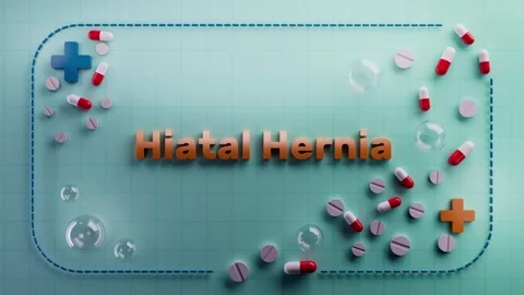 The words “Hiatal Hernia” light up over a 3D torso animation Stock Footage 314374166