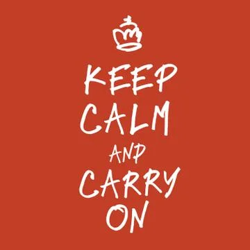 The words keep calm and carry on handwriting. vector, eps10 Stock Illustration