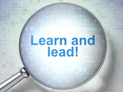 Words Learn and lead! on digital background Illustrazione stock