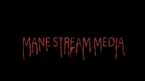 The Words Mane Stream Media‎ Bleeding in Alpha Channel Stock Footage 70143743