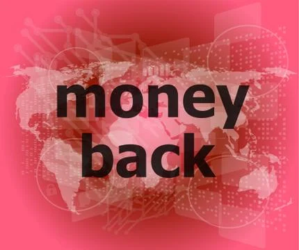 Words money back on digital screen, business concept Stock Illustration