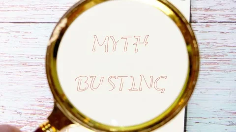 Words Myth Busting animated on a plate. The concept of this animation is Myth Video stock 311474502