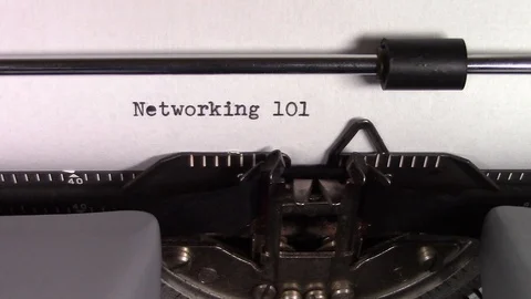 The words "Networking 101 " being typed on a typewriter Stockbeeldmateriaal 122880072